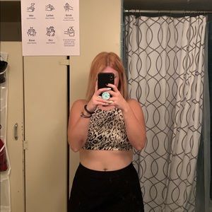 swimsuit top but works as a top for a nigh out, super comfy and thick material